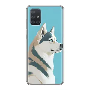 Чехол с Хаски для Samsung Galaxy A71 (A715) - (AlphaPrint) (Хаски арт)