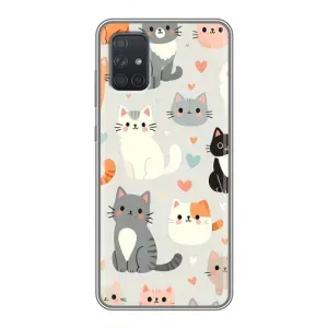 Чехол с рисунком кот на Samsung Galaxy A71 (A715) (Коллаж котов)