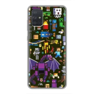 Чехол Майнкрафт на Samsung Galaxy A71 (A715) (AlphaPrint) Minecraft (Коллаж Майнкрафт)