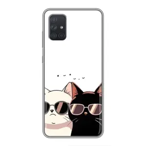 Чехол с рисунком кот на Samsung Galaxy A71 (A715) (Коты в очках)