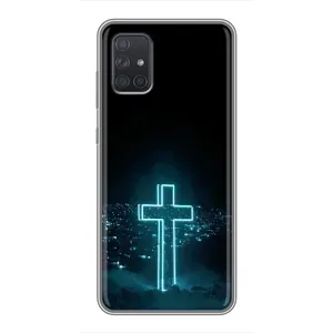 Чехол для Samsung Galaxy A71 (A715) (AlphaPrint) - (Христианские) (Крест и город)