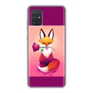 Чехлы с картинкой Лисички для Samsung Galaxy A71 (A715) (VPrint) (Лисичка с розочкой)