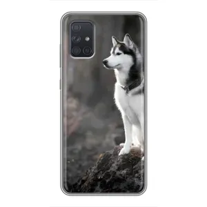 Чехол с Хаски для Samsung Galaxy A71 (A715) - (AlphaPrint) (Верный пес)