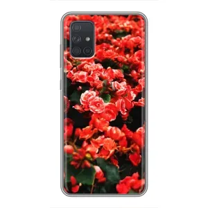 Чехлы с Цветами для Samsung Galaxy A72 (VPrint) (Цветы красные)