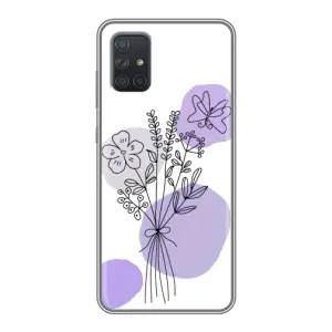 Силиконовый чехол с принтом в цветах на Samsung Galaxy A72 (Букет фиолетовая абстракция)