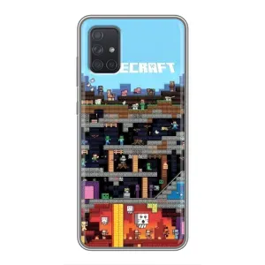 Чехол Майнкрафт на Samsung Galaxy A72 (AlphaPrint) Minecraft (фон Minecraft)