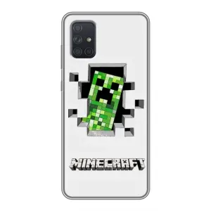 Чехол Майнкрафт на Samsung Galaxy A72 (AlphaPrint) Minecraft (крипер Майнкрафт)