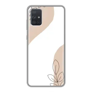 Силиконовый чехол с принтом в цветах на Samsung Galaxy A72 (Нюдовая веточка абстракция)