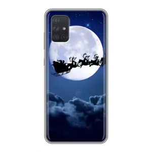 Новорічні Чохли для Samsung Galaxy А72 (VPrint) (Санта - місяць)