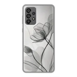 Чехол с цветочным принтом на Самсунг Галакси 73 (5G) (Черные цветы)