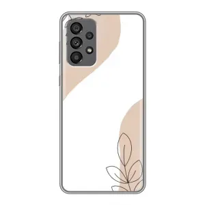 Силиконовый чехол с принтом в цветах на Samsung Galaxy A73 (5G) (Нюдовая веточка абстракция)