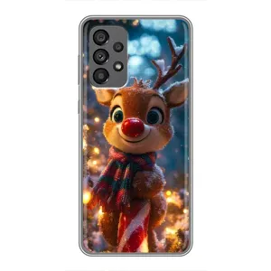 Яскравий чохол для Samsung Galaxy A73 (5G) з Зимові Оленята (Олень з шарфом)