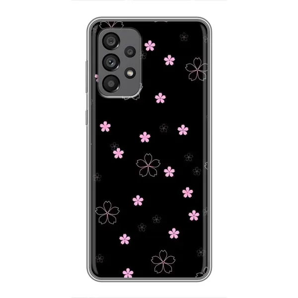 Чехол с принтом «Розовые цветы на черном» для Samsung Galaxy A73 (5G)