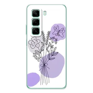 Силиконовый чехол с принтом в цветах на Samsung Galaxy F36 (Букет фиолетовая абстракция)