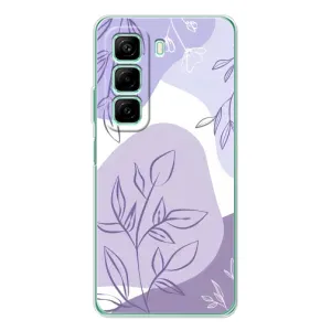 Силиконовый чехол с принтом в цветах на Samsung Galaxy F36 (Фиолетовые листья абстракция)