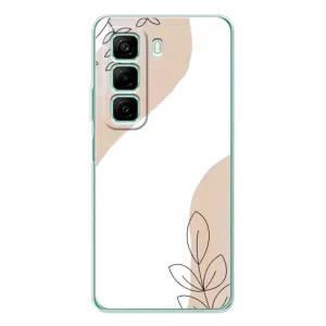 Силиконовый чехол с принтом в цветах на Samsung Galaxy F36 (Нюдовая веточка абстракция)