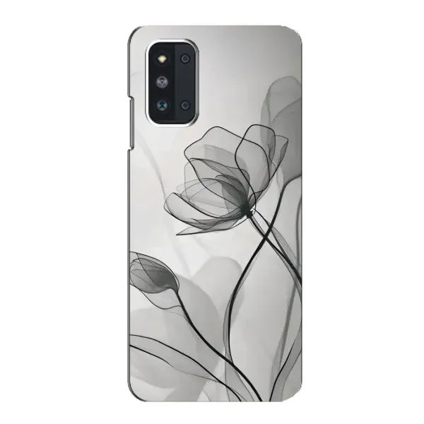 Чохол з принтом «Чорні квіти» для Samsung Galaxy F52 5G (E526)