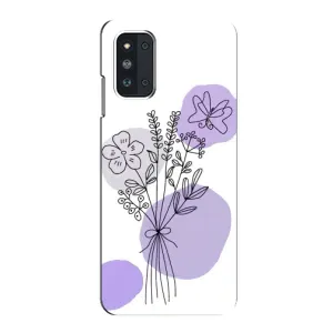 Силиконовый чехол с принтом в цветах на Samsung Galaxy F52 5G (E526) (Букет фиолетовая абстракция)