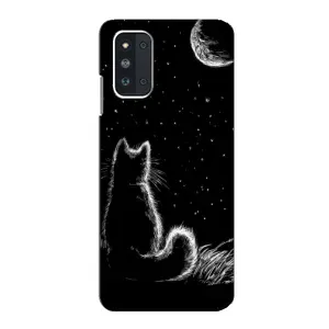 Чохол з принтом для Samsung Galaxy F52 5G (E526) (AlphaPrint) Модні коти (Котик і місяць)