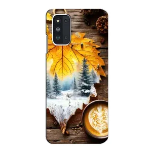 Чехол с уникальным дизайном «Осень с кофе» для Samsung Galaxy F52 5G (E526) (Осенне-зимний кофе)