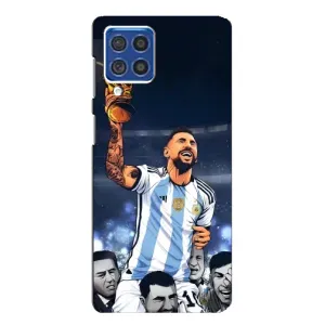 Чехлы для Samsung Galaxy F62 (Leo чемпион) (AlphaPrint) (Месси с кубком)