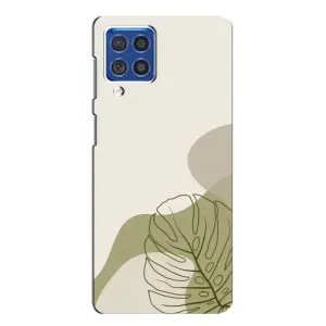 Силиконовый чехол с принтом в цветах на Samsung Galaxy F62 (Зеленая монстера дизайн)