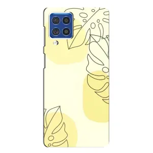 Силиконовый чехол с принтом в цветах на Samsung Galaxy F62 (Желтая монстера арт)