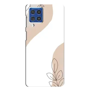 Силиконовый чехол с принтом в цветах на Samsung Galaxy F62 (Нюдовая веточка абстракция)