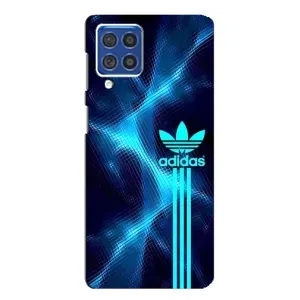 Чохли Адидас для Samsung Galaxy F62 (AlphaPrint) (Синій Адідас)