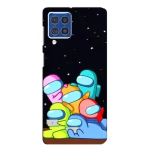 Чехол Амонг Ас для Samsung Galaxy F62 (AlphaPrint) (Скины в космосе)