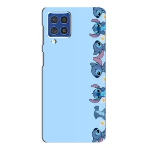 Чехол с принтом Стич на Samsung Galaxy F62 (Стич фон)