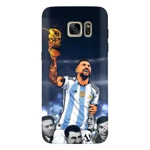 Чехлы для Samsung Galaxy S7 Еdge / G935 (Leo чемпион) (AlphaPrint) (Месси с кубком)