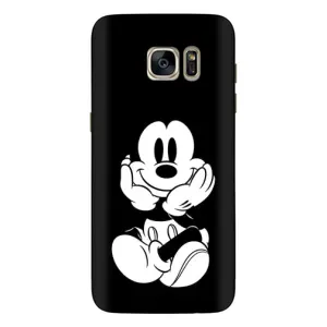 Эксклюзивный чехол для Samsung Galaxy S7 Еdge / G935 (AlphaPrint - Мультяшные) (Микки на черном)