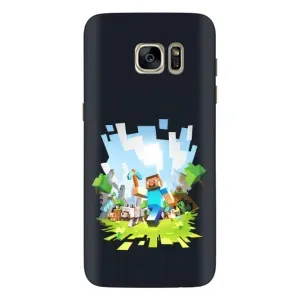 Чехол Майнкрафт на Samsung Galaxy S7 Еdge / G935 (AlphaPrint) Minecraft (персонажи Minecraft)