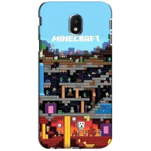 Чехол Майнкрафт на Samsung Galaxy J3 2017 (J330FN европейская версия) (AlphaPrint) Minecraft (фон Minecraft)