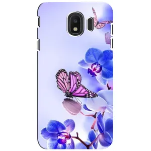 Чехлы с Цветами для Samsung Galaxy J4 2018, SM-J400F (VPrint) (Бабочка на цветочке)