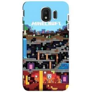 Чехол Майнкрафт на Samsung Galaxy J4 2018, SM-J400F (AlphaPrint) Minecraft (фон Minecraft)