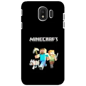 Чехол Майнкрафт на Samsung Galaxy J4 2018, SM-J400F (AlphaPrint) Minecraft (герои Minecraft)