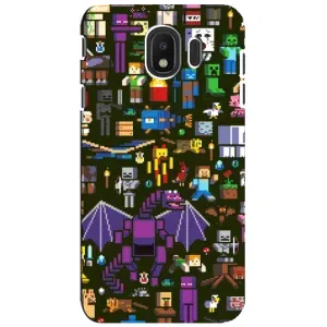Чехол Майнкрафт на Samsung Galaxy J4 2018, SM-J400F (AlphaPrint) Minecraft (Коллаж Майнкрафт)