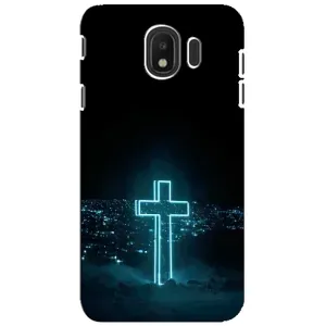 Чехол для Samsung Galaxy J4 2018, SM-J400F (AlphaPrint) - (Христианские) (Крест и город)