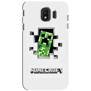 Чехол Майнкрафт на Samsung Galaxy J4 2018, SM-J400F (AlphaPrint) Minecraft (крипер Майнкрафт)