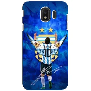 Чехлы для Samsung Galaxy J4 2018, SM-J400F (Leo чемпион) (AlphaPrint) (Месси сборная)