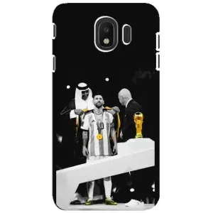 Чехлы для Samsung Galaxy J4 2018, SM-J400F (Leo чемпион) (AlphaPrint) (Месси в накидке)