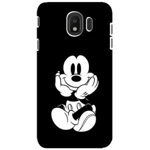 Эксклюзивный чехол для Samsung Galaxy J4 2018, SM-J400F (AlphaPrint - Мультяшные) (Микки на черном)