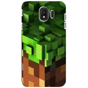 Чехол Майнкрафт на Samsung Galaxy J4 2018, SM-J400F (AlphaPrint) Minecraft (текстура Майнкрафт)
