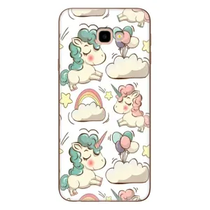 Чехол для Самсунг Ж4+, Ж4 Плюс - (Единорожки - Новинки) (AlphaPrint) (Единорожки)