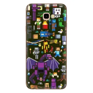 Чехол Майнкрафт на Samsung Galaxy J4+, J4 Plus, J415 (AlphaPrint) Minecraft (Коллаж Майнкрафт)
