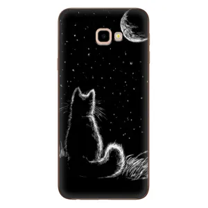 Чохол з принтом для Samsung Galaxy J4+, J4 Plus, J415 (AlphaPrint) Модні коти (Котик і місяць)