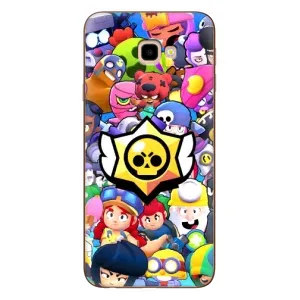 Чехол для Samsung Galaxy J4+, J4 Plus, J415 Бравл Старс (VPrint) (Лого Brawl Stars)