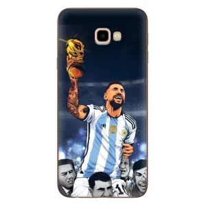 Чехлы для Samsung Galaxy J4+, J4 Plus, J415 (Leo чемпион) (AlphaPrint) (Месси с кубком)